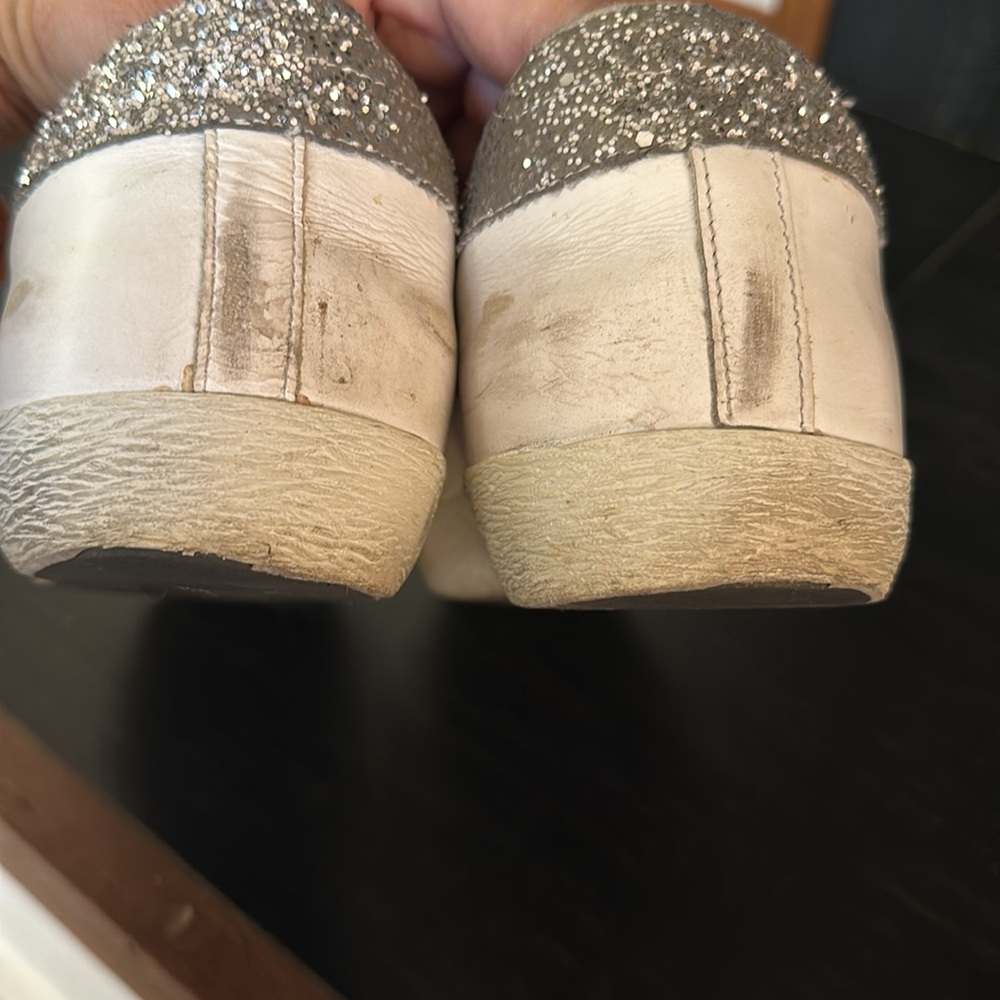 Golden Goose Womens Private Edition Superstar Silver Glitter Sneakers SZ 40 - Picture 7 of 10